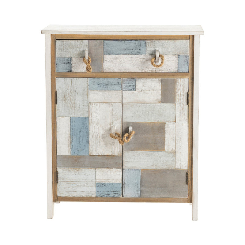 South Shore White/Blue Cabinet by Crestview at Eve Furniture
