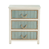 South Shore White/Blue Chest by Crestview at Eve Furniture