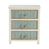 South Shore White/Blue Chest by Crestview at Eve Furniture
