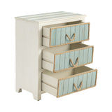South Shore White/Blue Chest by Crestview at Eve Furniture