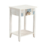 South Shore White/Blue End Table by Crestview at Eve Furniture