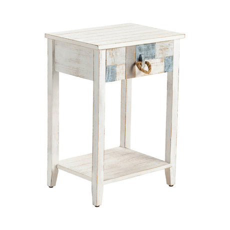 South Shore White/Blue End Table by Crestview at Eve Furniture