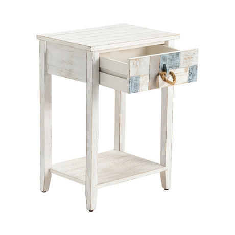 South Shore White/Blue End Table by Crestview at Eve Furniture