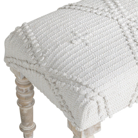 South Wales White/Cream Bench by Crestview at Eve Furniture