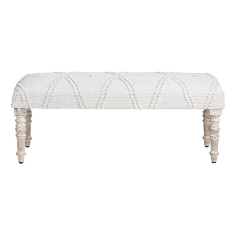 South Wales White/Cream Bench by Crestview at Eve Furniture