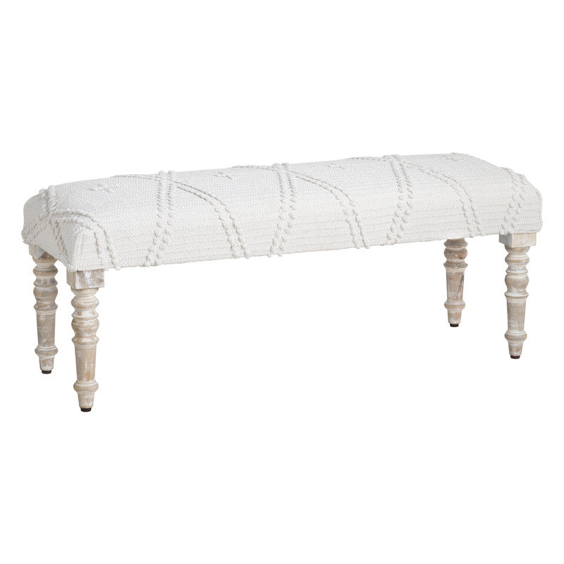South Wales White/Cream Bench by Crestview at Eve Furniture
