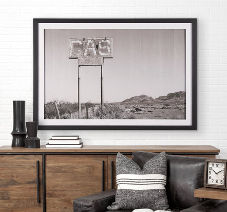 Southwest Gas Station by Nathan Larson a Hand Embellished Framed Photo Art Print Matted under Glass by Mercana at Eve Furniture