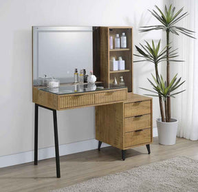Souza Mango 5-Drawer Makeup Vanity Table With LED Mirror by Coaster at Eve Furniture