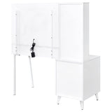 Souza White High Gloss 5-Drawer Makeup Vanity Table With LED Mirror by Coaster at Eve Furniture