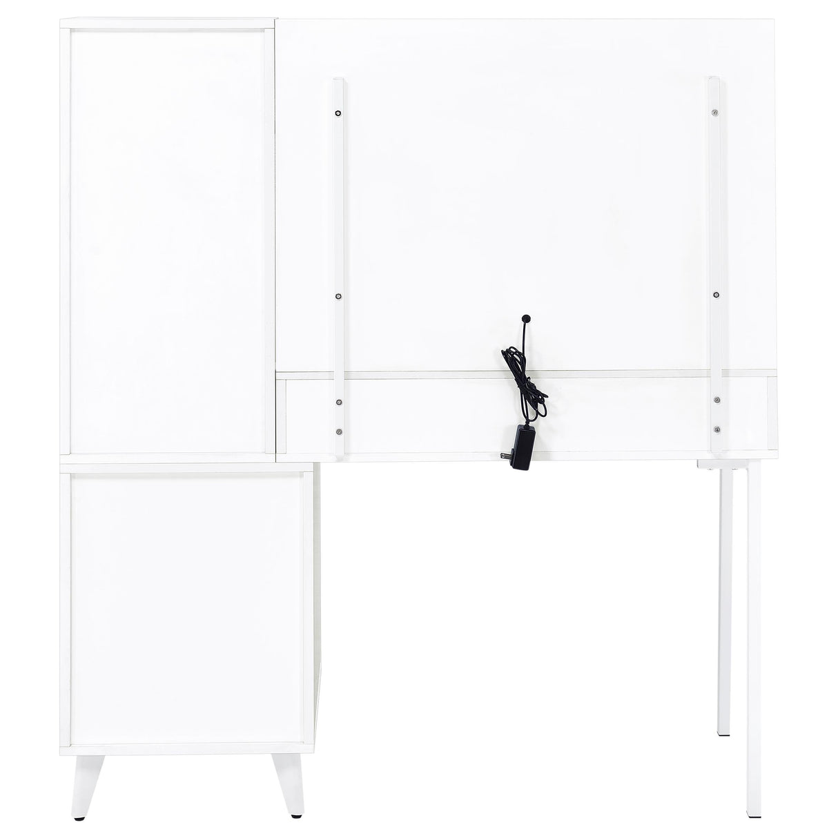Souza White High Gloss 5-Drawer Makeup Vanity Table With LED Mirror by Coaster at Eve Furniture