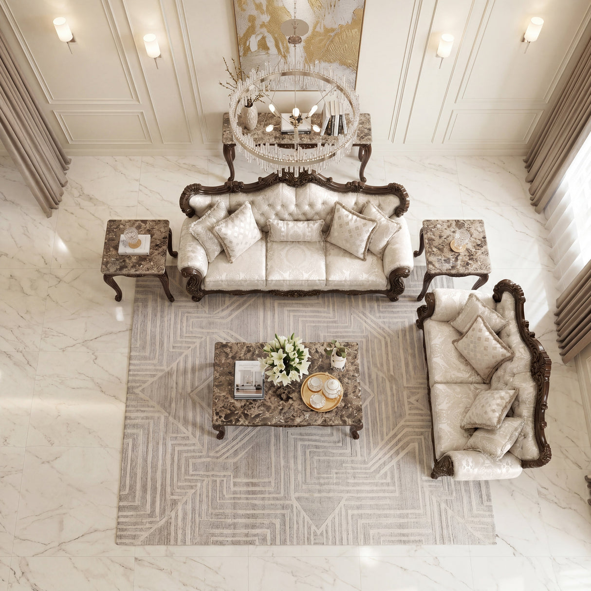 Sovereign Cherry Brown Living Room Set by Homelegance at Eve Furniture