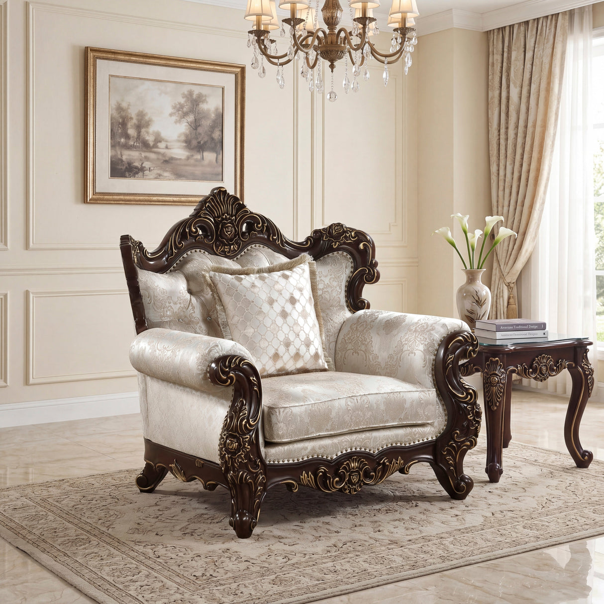 Sovereign Cherry Brown Living Room Set by Homelegance at Eve Furniture