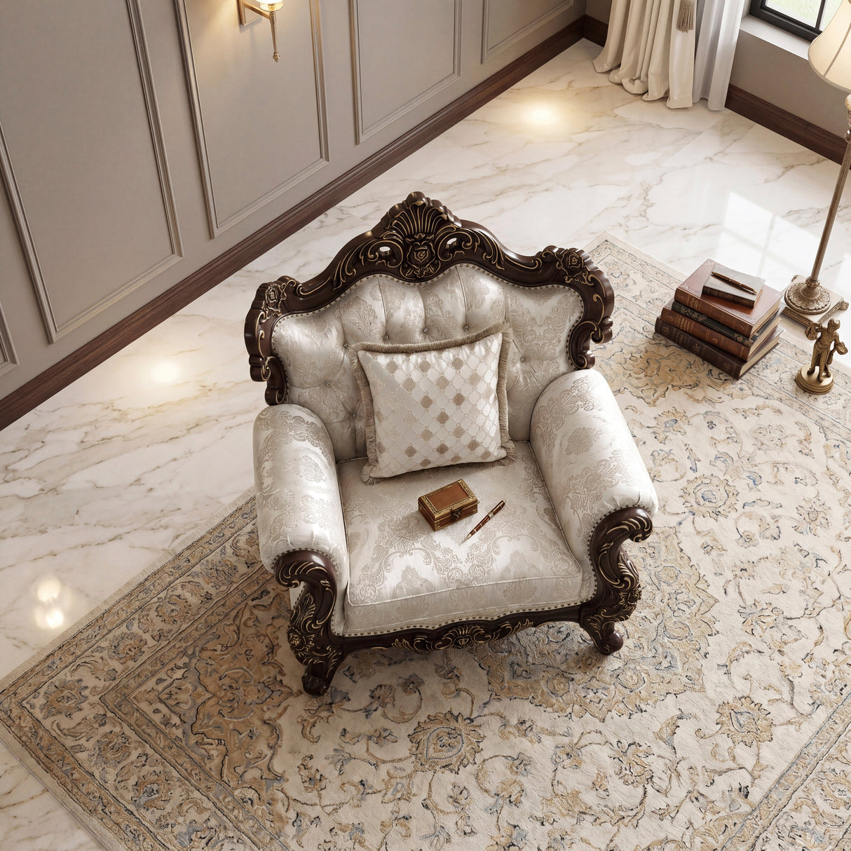 Sovereign Cherry Brown Living Room Set by Homelegance at Eve Furniture