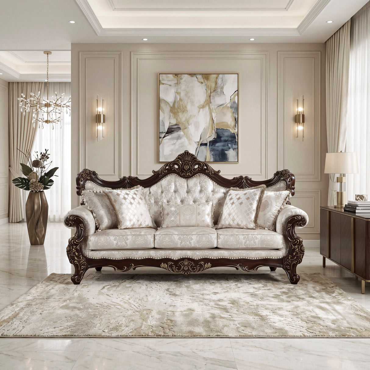 Sovereign Cherry Brown Living Room Set by Homelegance at Eve Furniture