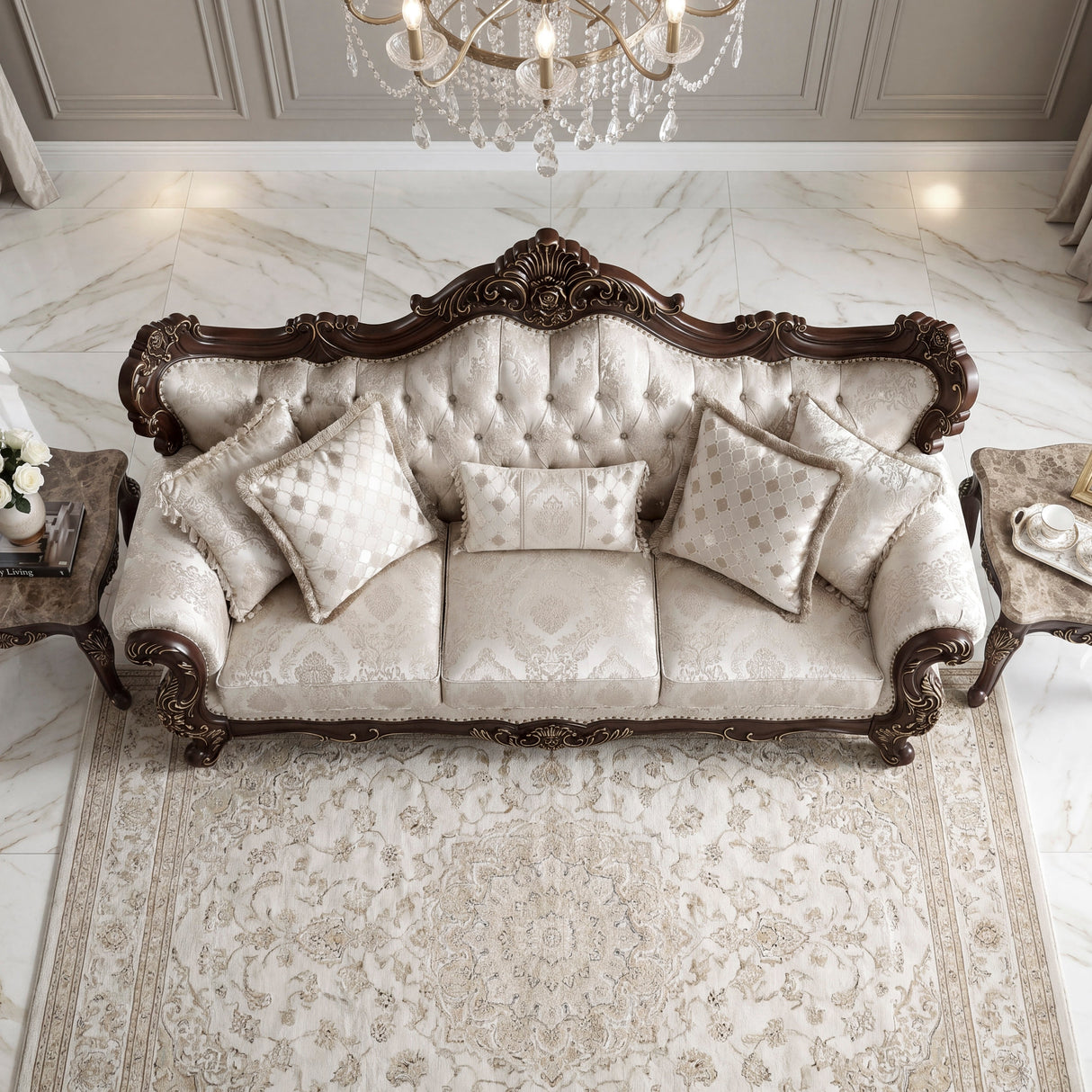 Sovereign Cherry Brown Living Room Set by Homelegance at Eve Furniture