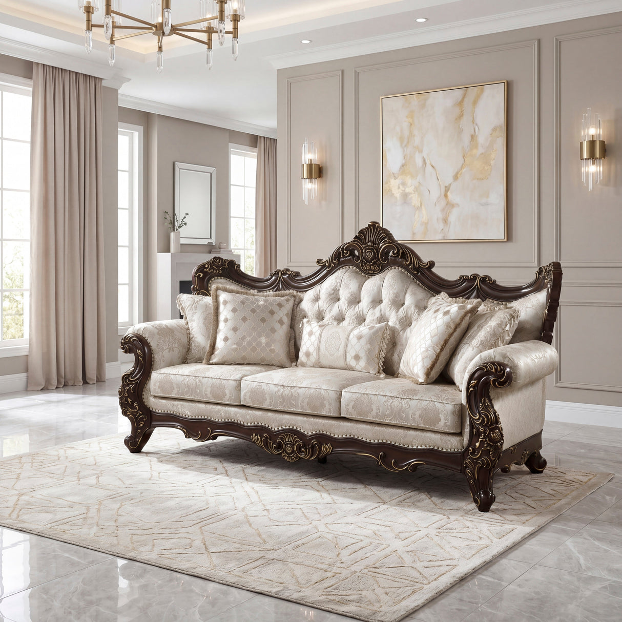 Sovereign Cherry Brown Living Room Set by Homelegance at Eve Furniture
