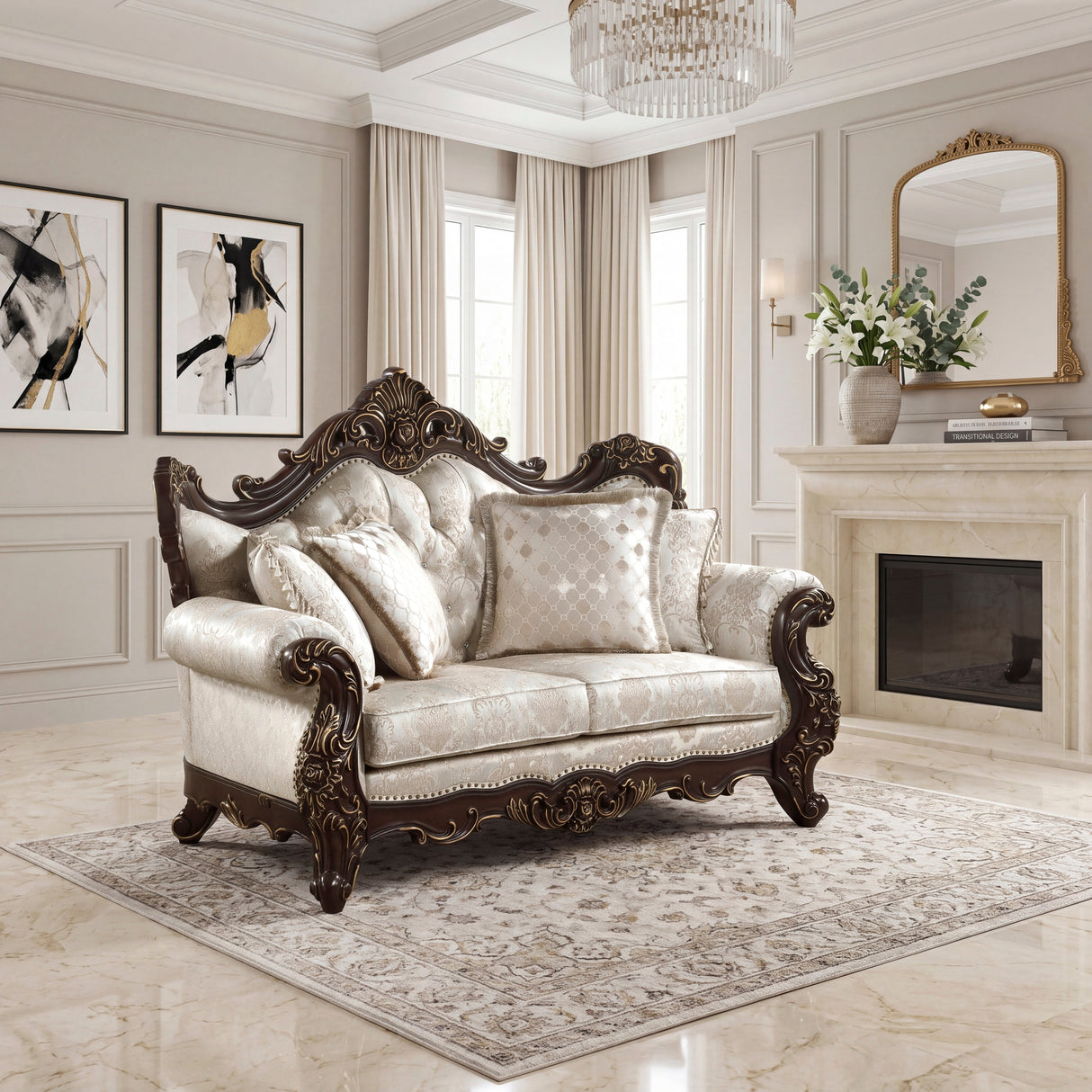 Sovereign Cherry Brown Living Room Set by Homelegance at Eve Furniture