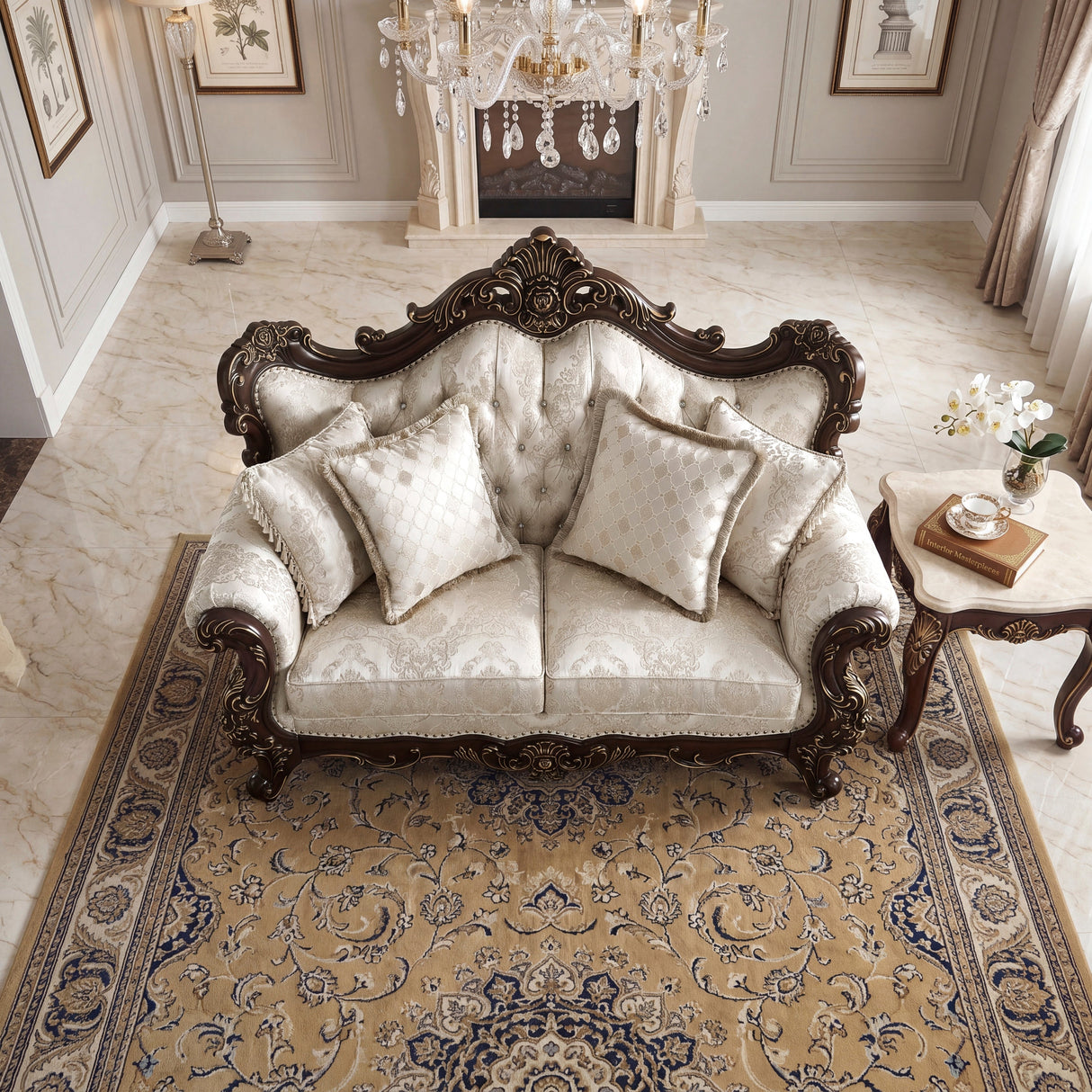 Sovereign Cherry Brown Living Room Set by Homelegance at Eve Furniture