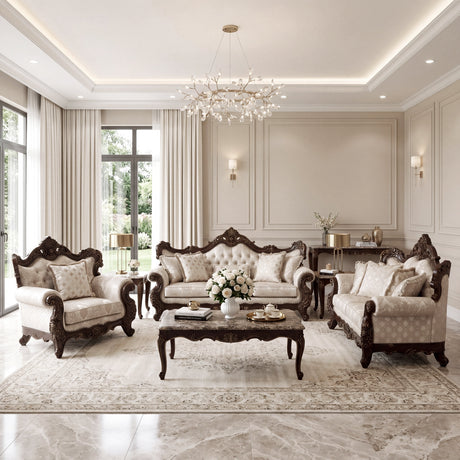 Sovereign Cherry Brown Loveseat by Homelegance at Eve Furniture