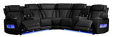 Spain Black Power Reclining Sectional (Power Headrests)