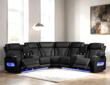 Spain Black Power Reclining Sectional (Power Headrests)