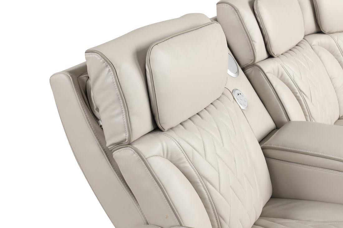 Spain Sand Power (Power Headrests) Reclining Sectional by Happy Homes at Eve Furniture