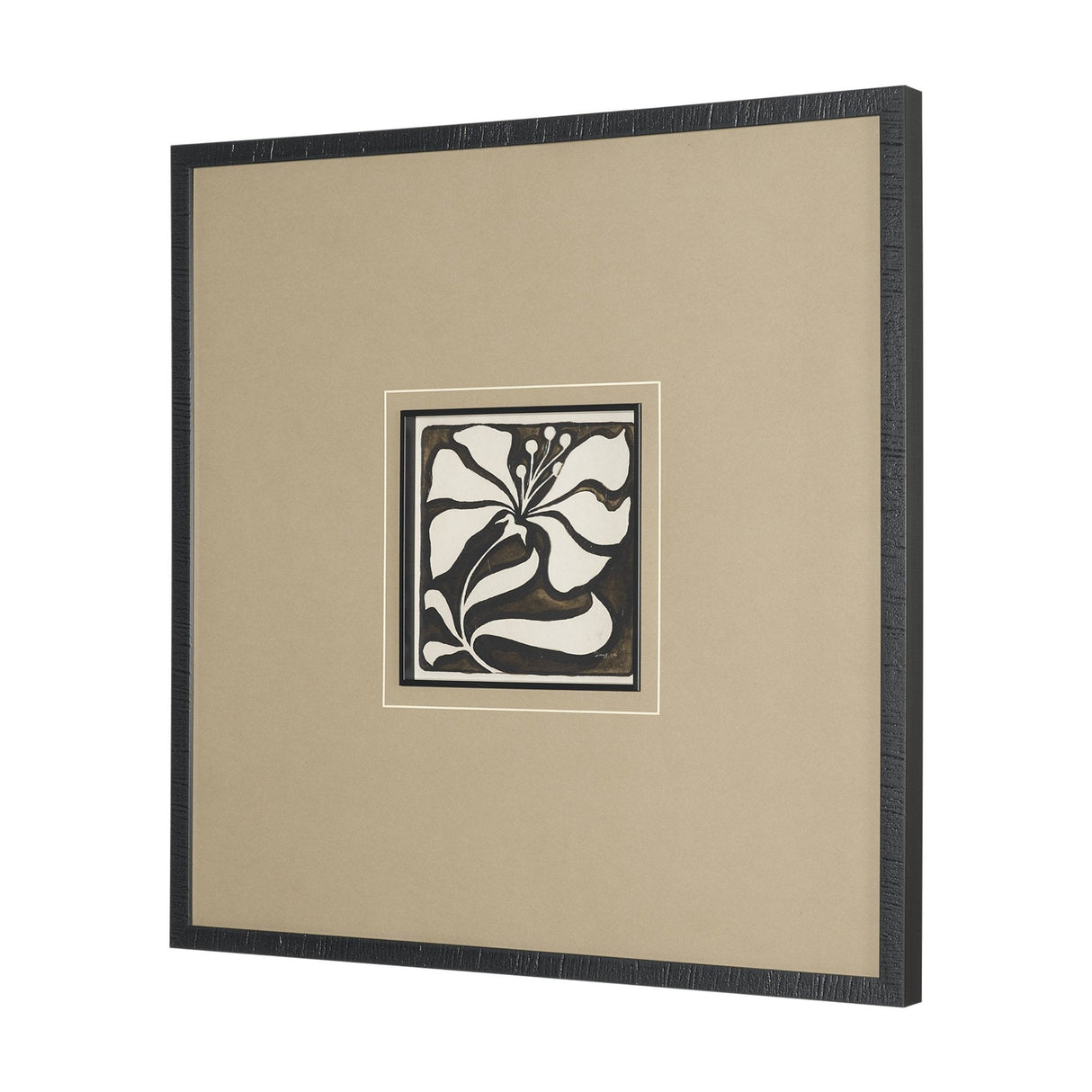 Spanish Tile Dark II by Mercana Studio Textured Framed Artwork Matted under Glass by Mercana at Eve Furniture