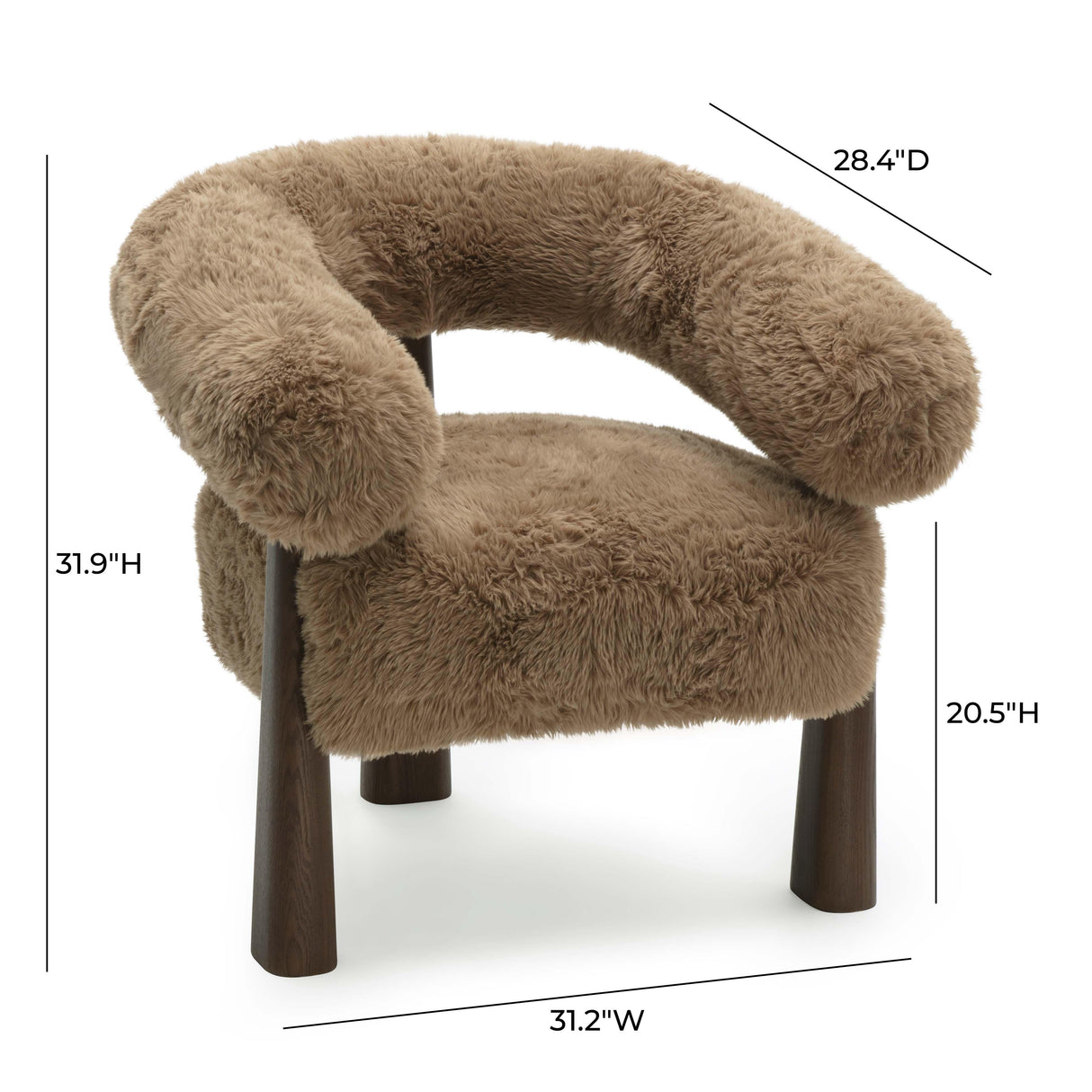 Spara Straight Vegan Shearling Accent Chair by TOV Furniture at Eve Furniture