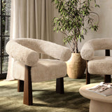 Spara Straight Vegan Shearling Accent Chair by TOV Furniture at Eve Furniture