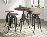 Sparrow Brown/Black Adjustable Height Dining Set by Steve Silver at Eve Furniture