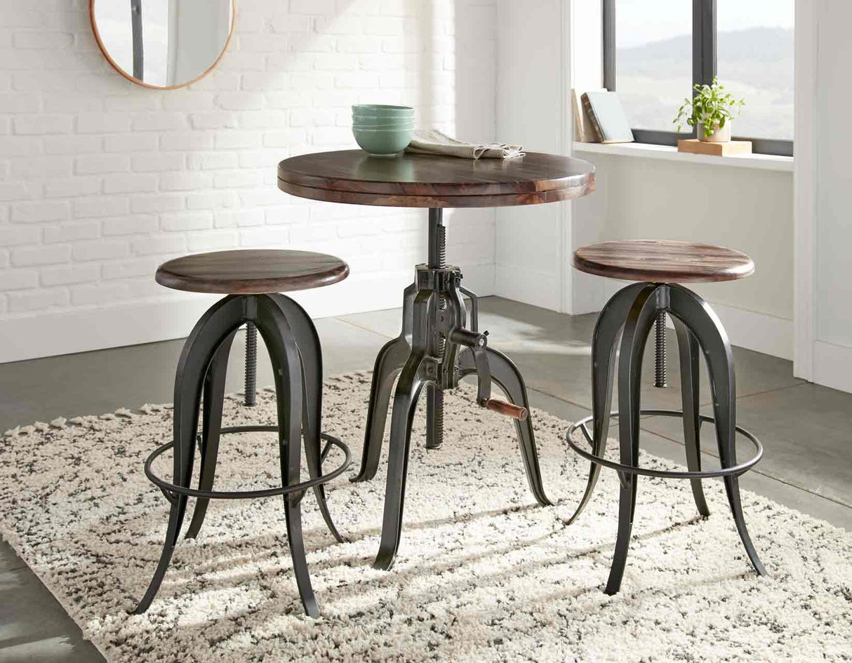 Sparrow 30-inch Round Crank Table by Steve Silver at Eve Furniture