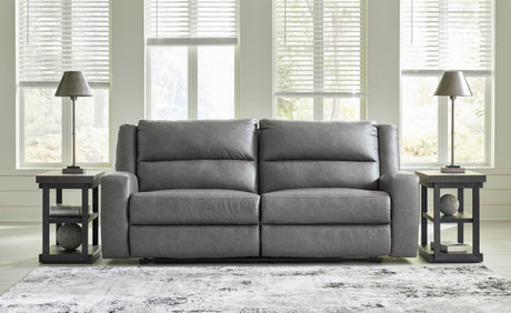 (Special) Brixworth Slate Manual Reclining Sofa by Ashley at Eve Furniture