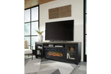 (Special) Foyland Black/Brown 83" TV Stand with Electric Fireplace by Ashley at Eve Furniture