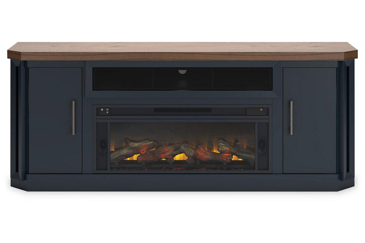 (Special) Landocken Two-tone 83" TV Stand with Electric Fireplace by Ashley at Eve Furniture