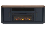 (Special) Landocken Two-tone 83" TV Stand with Electric Fireplace by Ashley at Eve Furniture