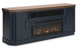 (Special) Landocken Two-tone 83" TV Stand with Electric Fireplace by Ashley at Eve Furniture