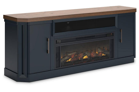 (Special) Landocken Two-tone 83" TV Stand with Electric Fireplace by Ashley at Eve Furniture