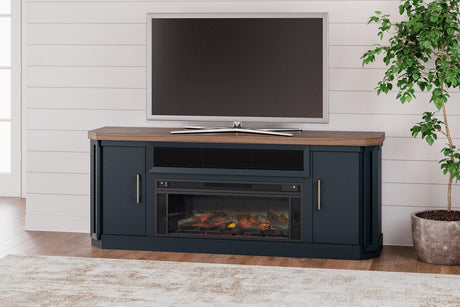 (Special) Landocken Two-tone 83" TV Stand with Electric Fireplace by Ashley at Eve Furniture