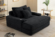 [Special] Larce Black Fur Cord Fabric Chaise by Happy Homes at Eve Furniture