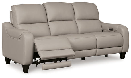 (Special) Mercomatic Gray Power Reclining Sofa by Ashley at Eve Furniture