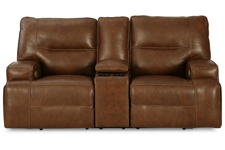[Special Price] Francesca Auburn Power Reclining Loveseat with Console by Ashley at Eve Furniture
