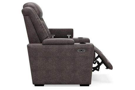[Special Price] HyllMont Gray Power Recliner with ADJ Headrest by Ashley at Eve Furniture
