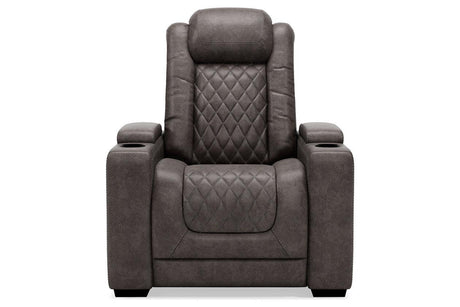 [Special Price] HyllMont Gray Power Recliner with ADJ Headrest by Ashley at Eve Furniture