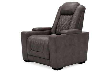 [Special Price] HyllMont Gray Power Recliner with ADJ Headrest by Ashley at Eve Furniture