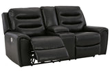 (Special) Warlin Black Power Reclining Loveseat with Console by Ashley at Eve Furniture