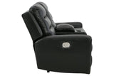 (Special) Warlin Black Power Reclining Loveseat with Console by Ashley at Eve Furniture