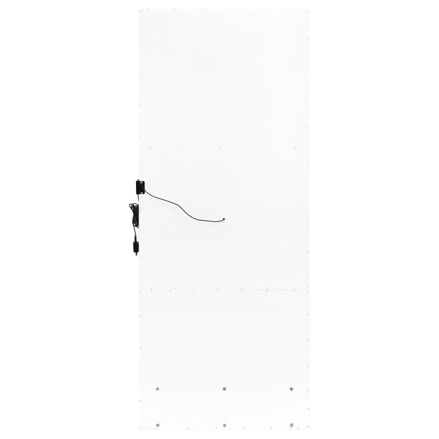 Spector White High Gloss 1-drawer Lighted Full-Length Floor Mirror by Coaster at Eve Furniture