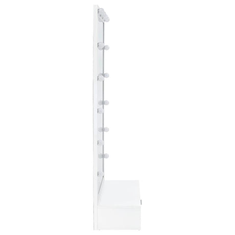 Spector White High Gloss 1-drawer Lighted Full-Length Floor Mirror by Coaster at Eve Furniture