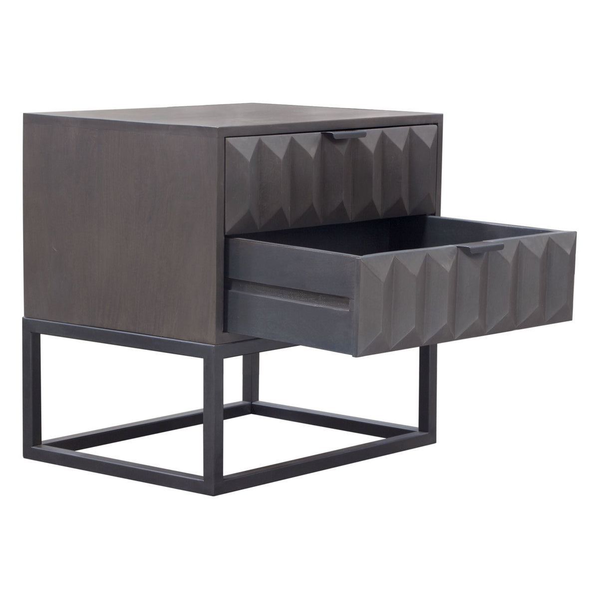 Spectrum Smoke Grey 2-Drawer Nightstand by Diamond Sofa at Eve Furniture