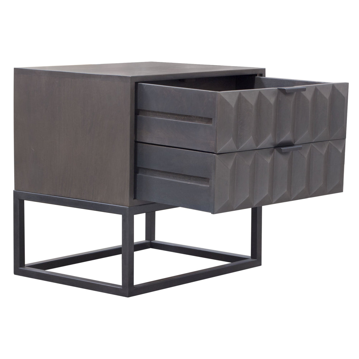 Spectrum Smoke Grey 2-Drawer Nightstand by Diamond Sofa at Eve Furniture
